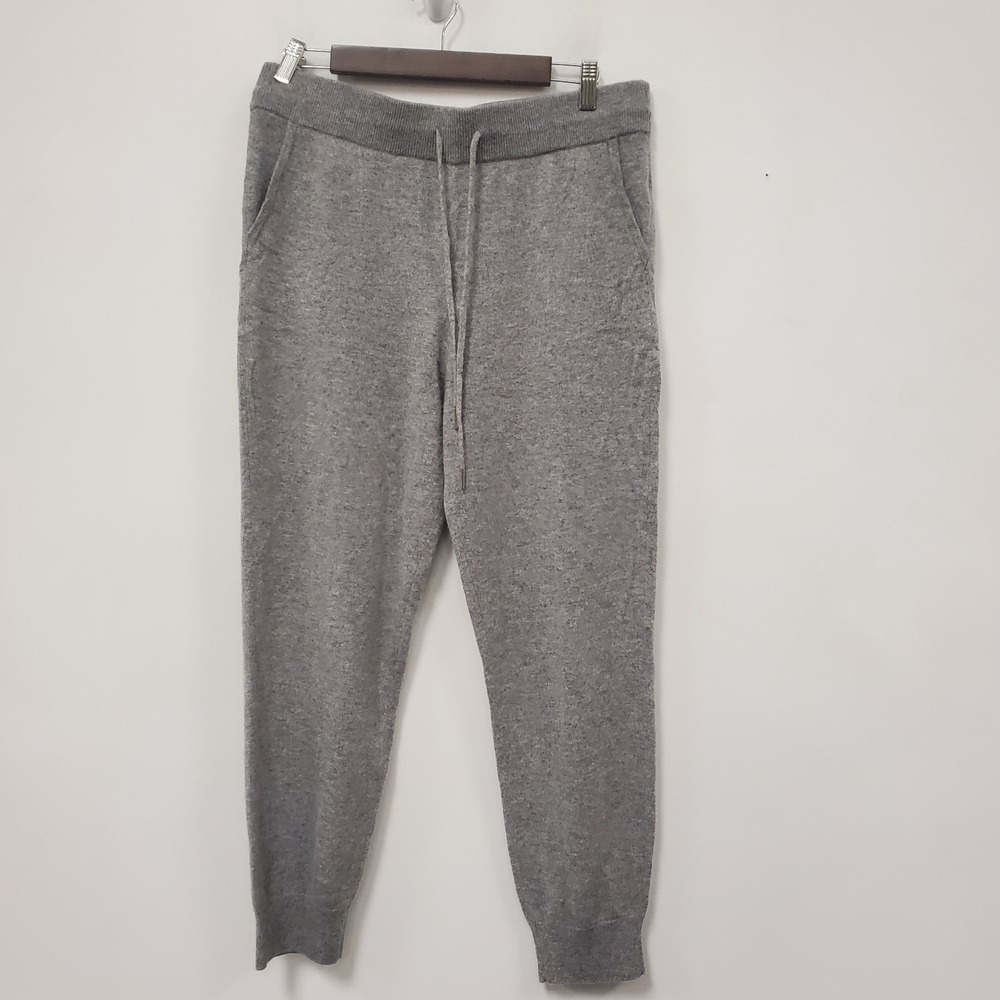 Quince Womens Pull On Drawstring Cashmere Joggers Size M Gray Tapered Stretch